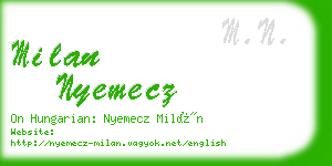 milan nyemecz business card